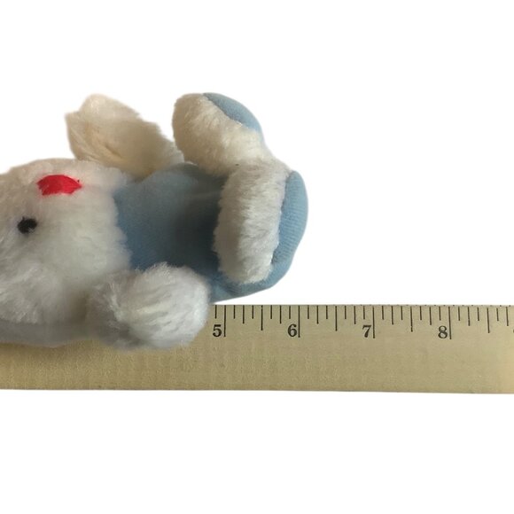 Vtg Cloud 9 Plush Bunny Rabbit Toy White Blue 6” Soft Stuffed Animal Hand Held - Picture 5 of 5